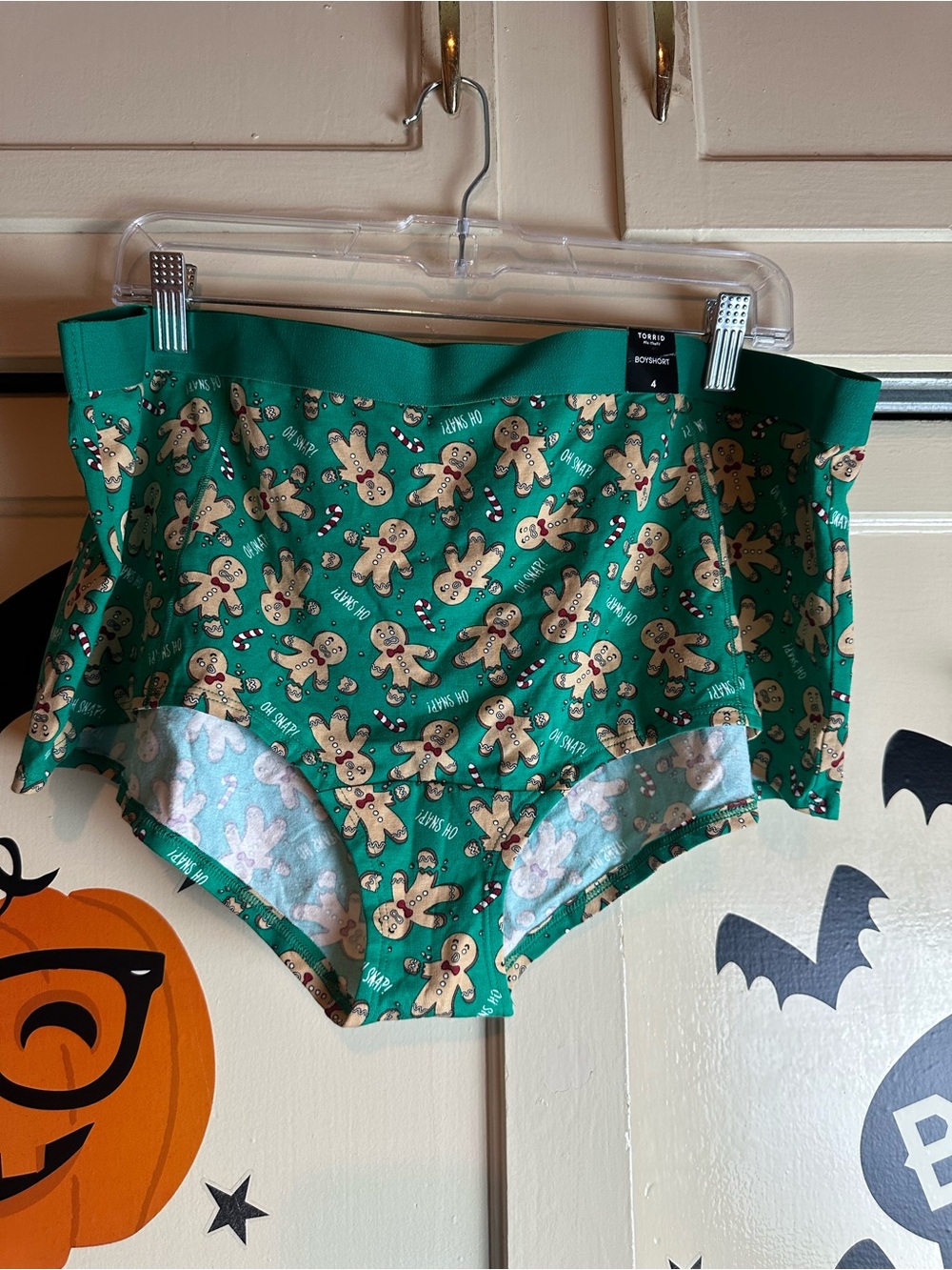 Torrid Green Gingerbread Print women’s boyshort underwear size 4x